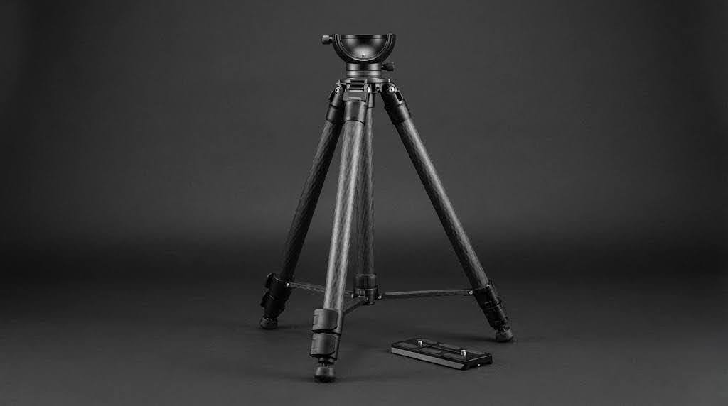 ハーフボールアダプターを装着してビデオ雲台に対応したINNOREL LTシリーズ三脚